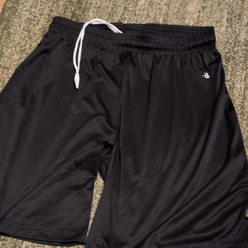 Black Athletic Shorts with Elastic Waistband